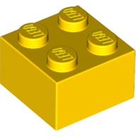 Lego kostka (kostička) 2x2, žlutá (300324, 300374, 4103588)